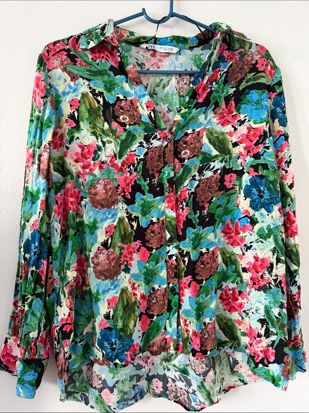 Women’s Zara Floral Button-Front Blouse in Multicolor